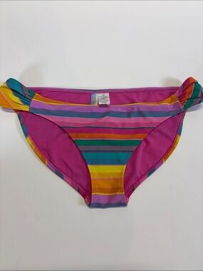 InMocean XL Colorful Striped Bikini Bottoms Ruched Sides Swim Bottom